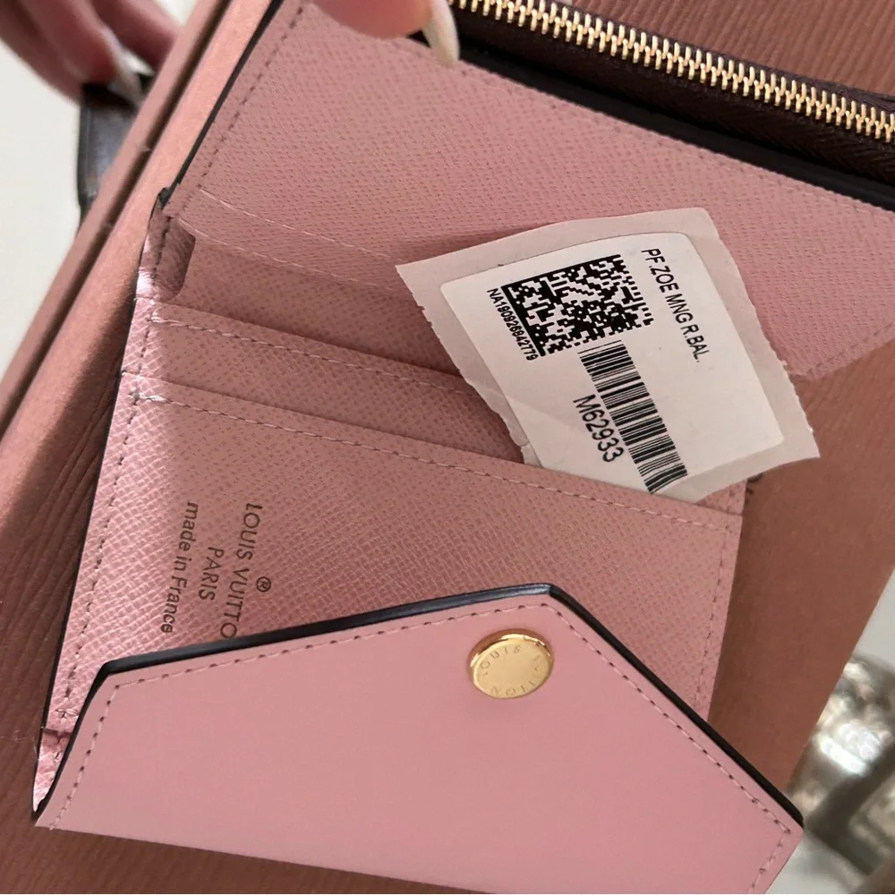 Louis Vuitton Pink and Brown Monogram Card Holder Wallet
